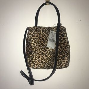 NWT $40 furry bag w removable strap